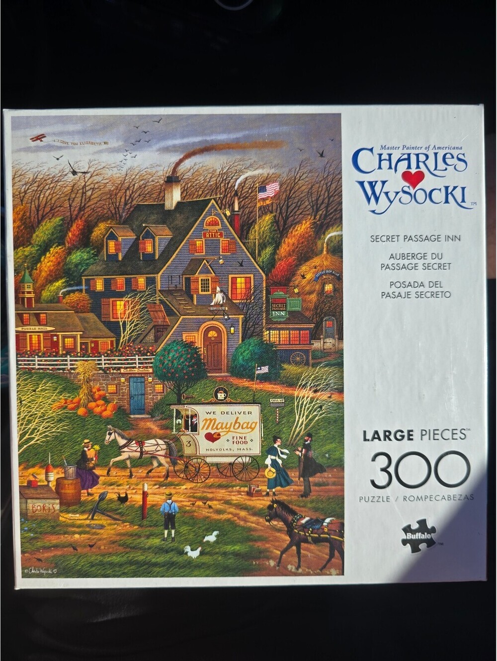 Buffalo Charles Wysocki Secret Passage Inn 300 Pc Large Piece Puzzle Complete